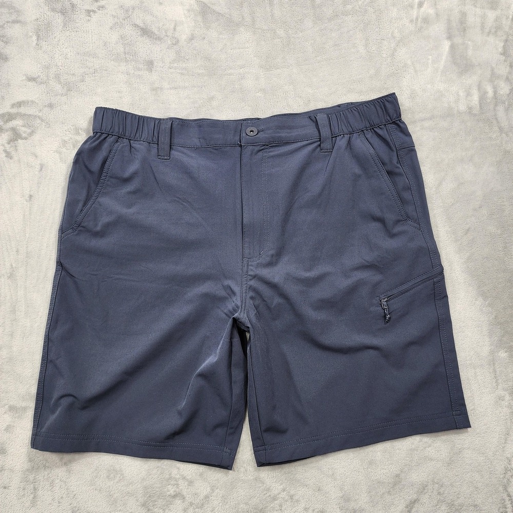 Weatherproof Vintage Shorts Mens 38 Blue Stretch Chino Elastic Waist Travel